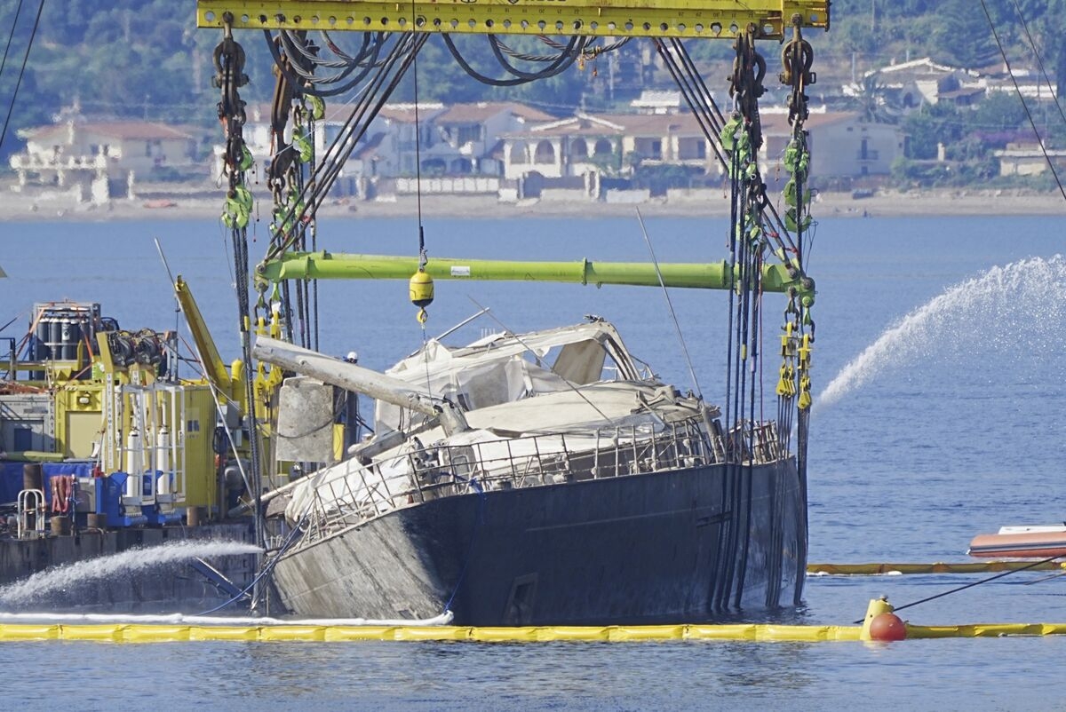 Superyacht Is Pulled From Seabed Ten Months After Sinking That Killed Lynch