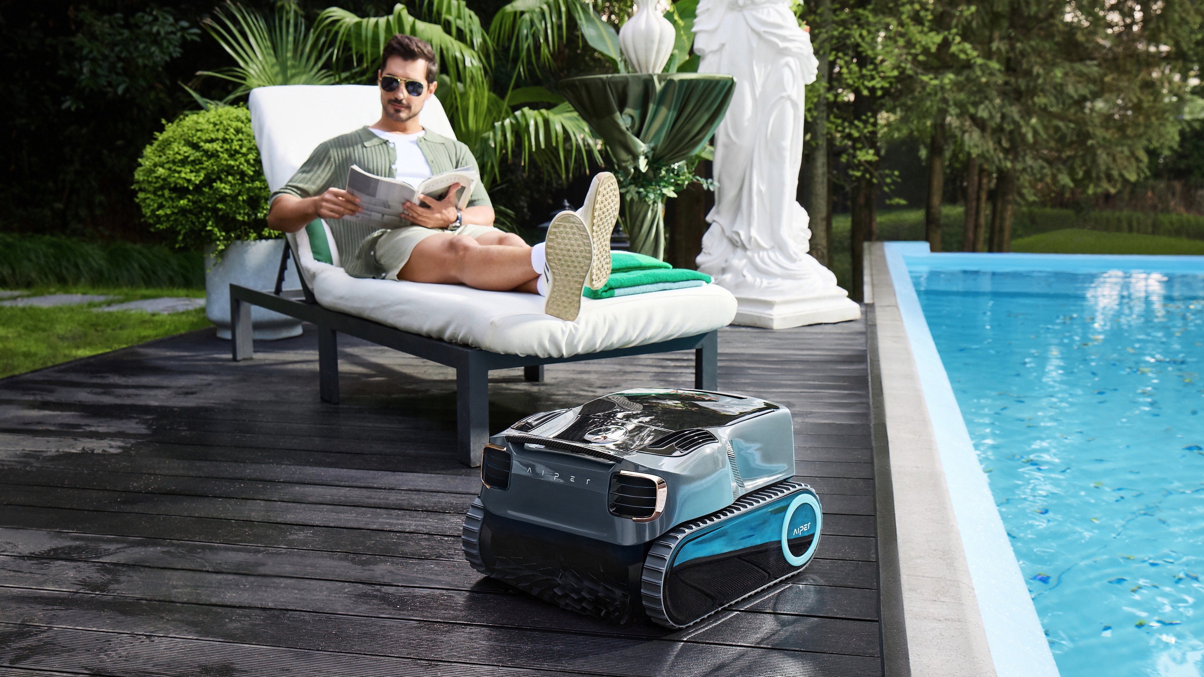 Enjoy summer fun with this robotic pool cleaner