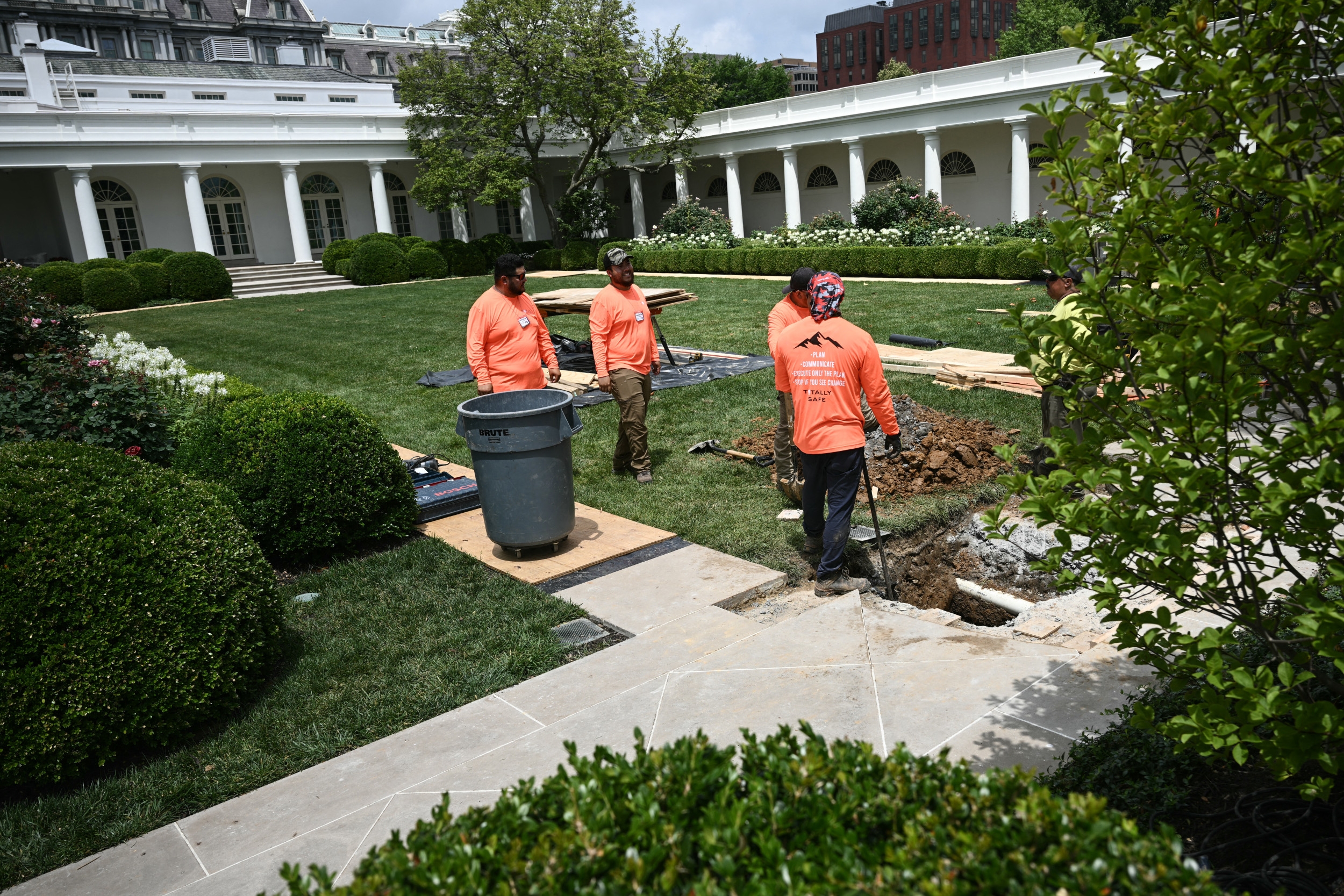 White House Rose Garden Bulldozed as Work Starts Paving It Over