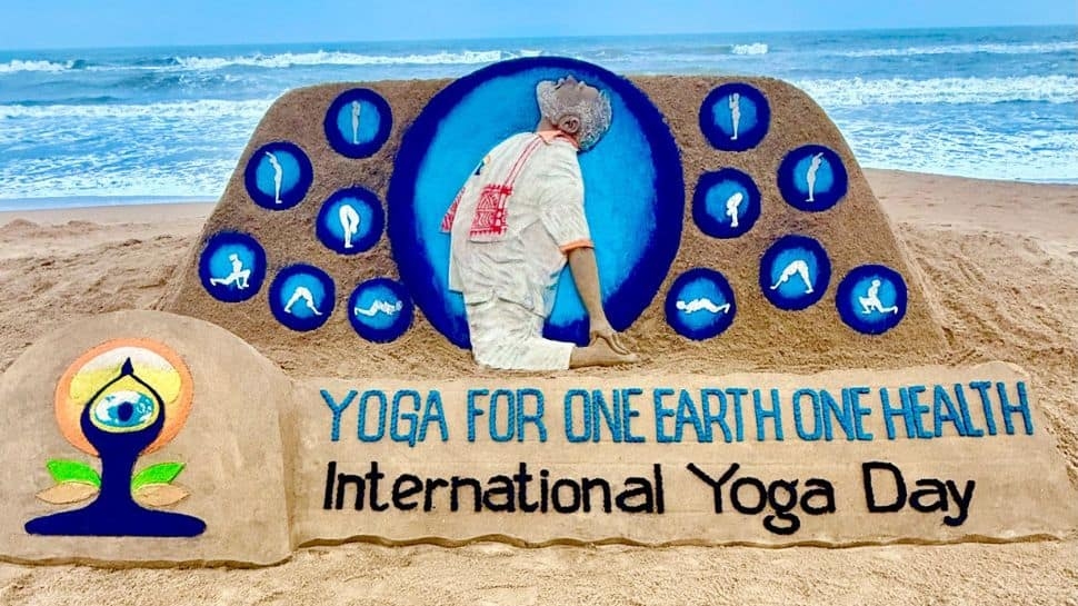 Sand Artist Creates Yoga Sculpture Of PM Modi At Puri Beach To Mark 11th International Day of Yoga