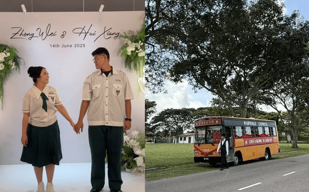 Malaysian Couple Goes Viral With School Bus-Themed Wedding Convoy