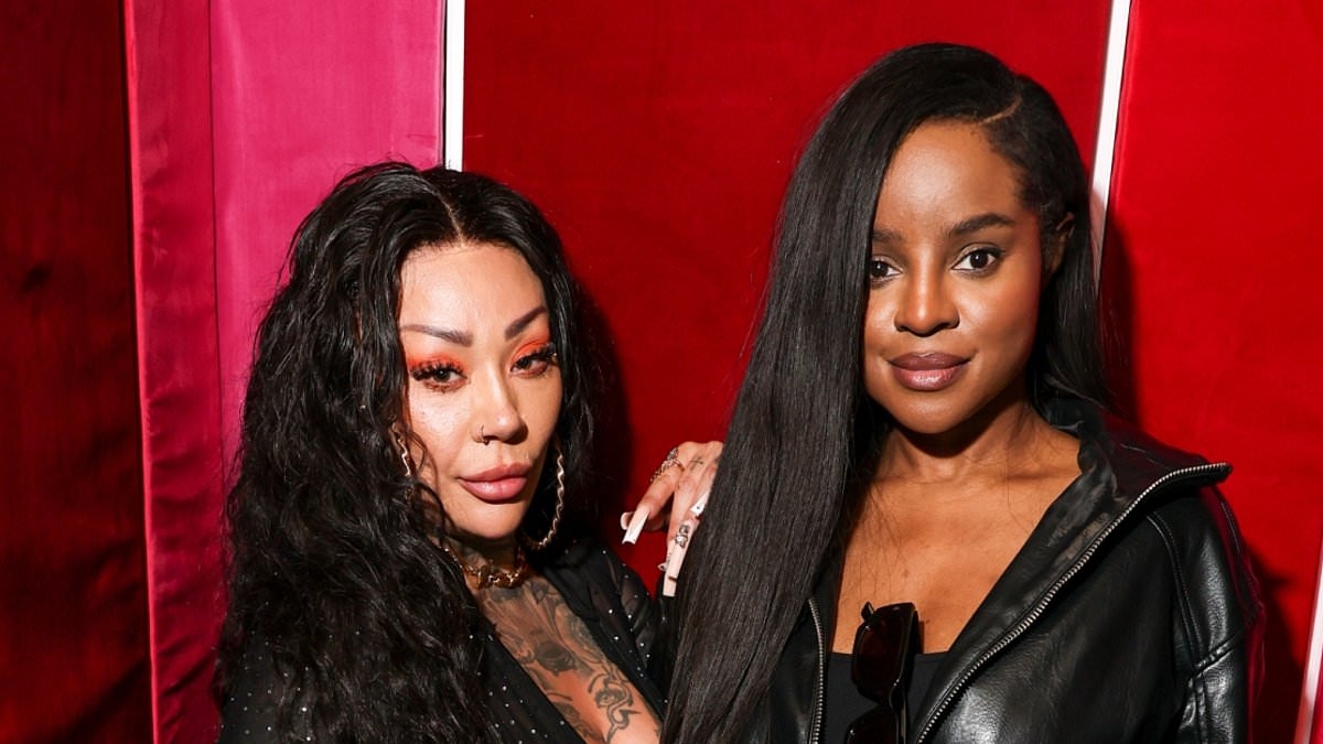 Sugababes' Keisha Buchanan, Mutya Buena and Siobhán Donaghy join fellow singer Macy Gray at Usher's star-studded final tour show at the O2