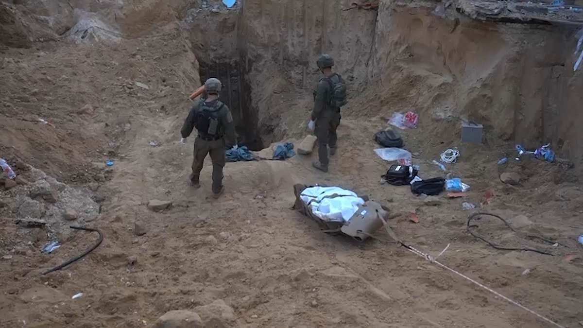 Moment IDF hauls body of Hamas chief Mohammad Sinwar out of his underground lair near Gaza hospital after wiping him out in huge airstrike caught on CCTV