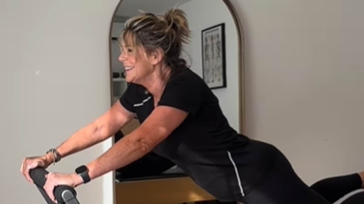 Ruth Langsford, 65, shows off her Pilates skills in tight black gym gear as she declares: 'I stretched things I didn't even know could stretch!'
