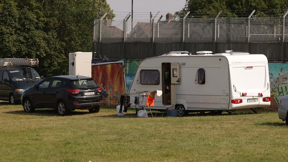 Travellers bring their caravans back to family park for FIFTH time this year - after locals had to pick up rubbish following previous visit