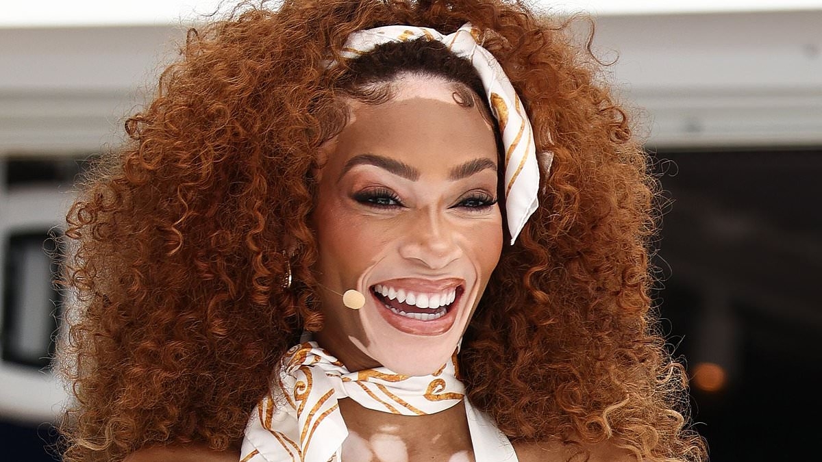Winnie Harlow looks ethereal in a plunging white dress as she arrives at Fashion and Futurism event during Cannes Lions International Festival of Creativity 2025