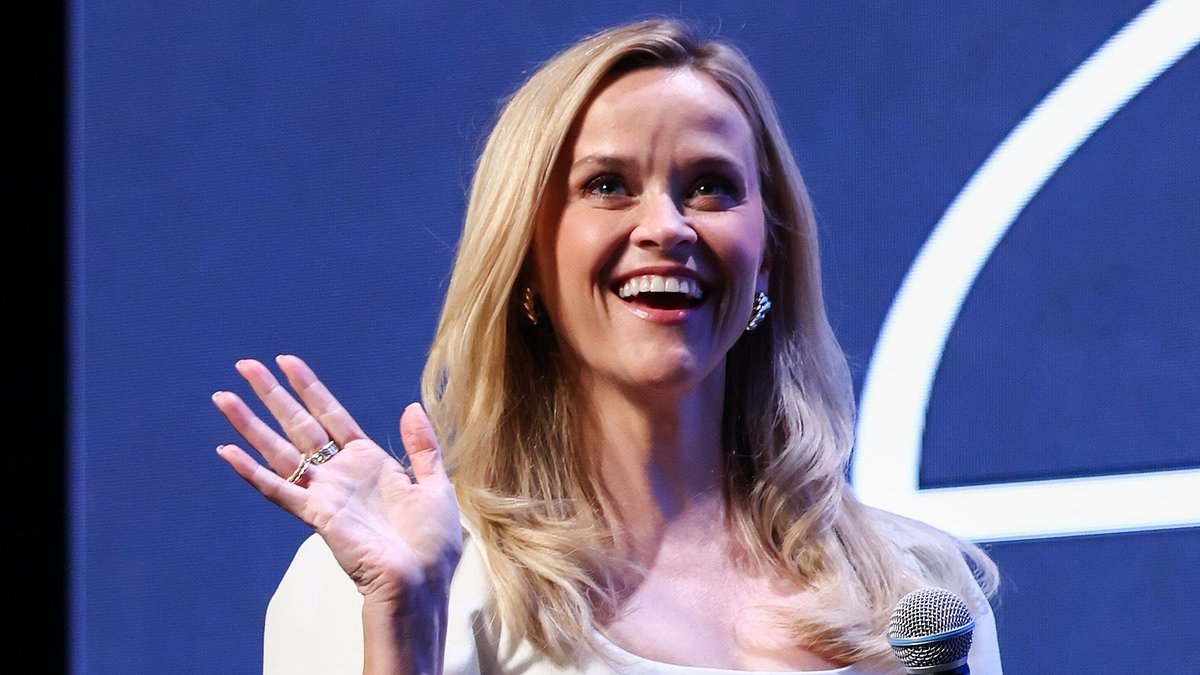 Reese Witherspoon puts on a leggy display in a chic white mini dress as she launches girl power venture at Cannes Lions