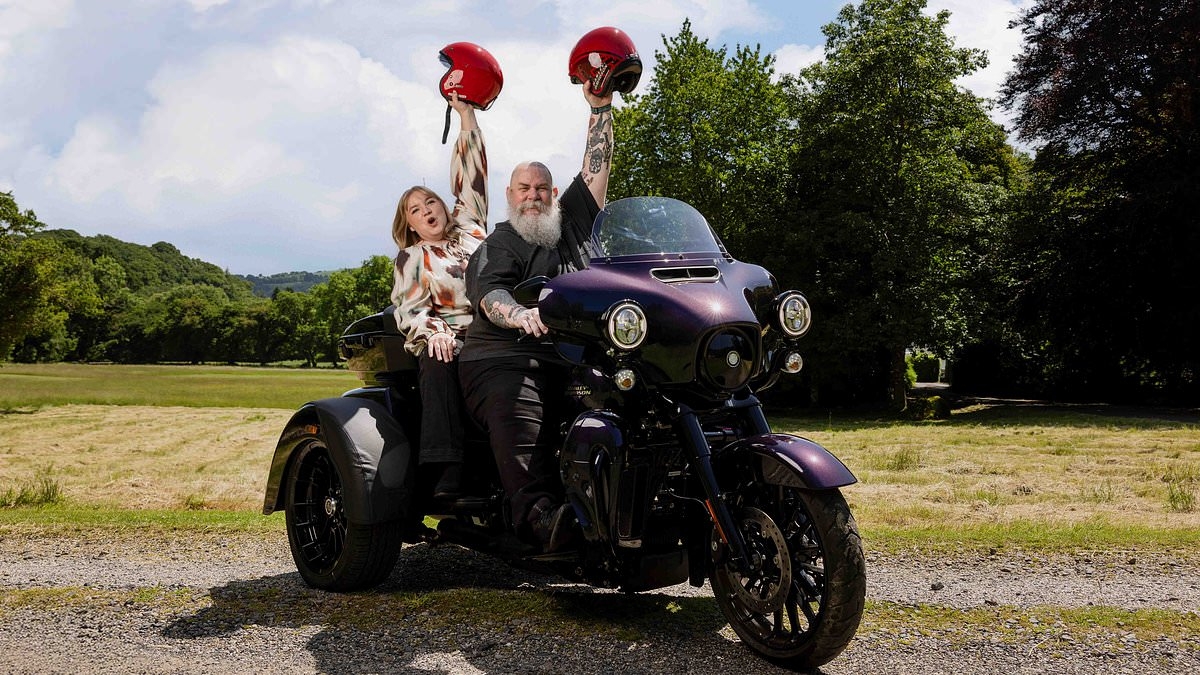 Easy riders! Couple who scooped £4m Lotto jackpot quit their jobs to buy Harley-Davidson trike after shock win left them needing 10 cups of tea to calm down