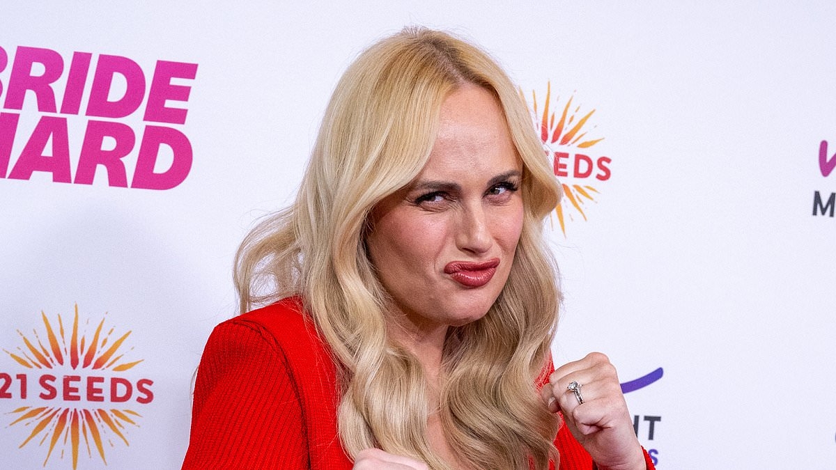 Rebel Wilson larks around at Bride Hard premiere after undergoing emergency plastic surgery