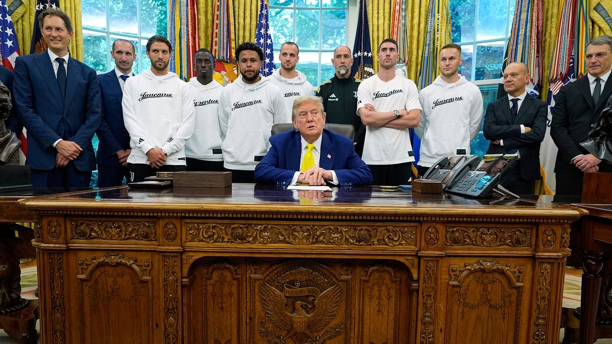 Baffled Juventus players hit out at 'weird' White House meeting with Donald Trump after US President launched tirade on trans athletes and Iran during bizarre Oval Office chat