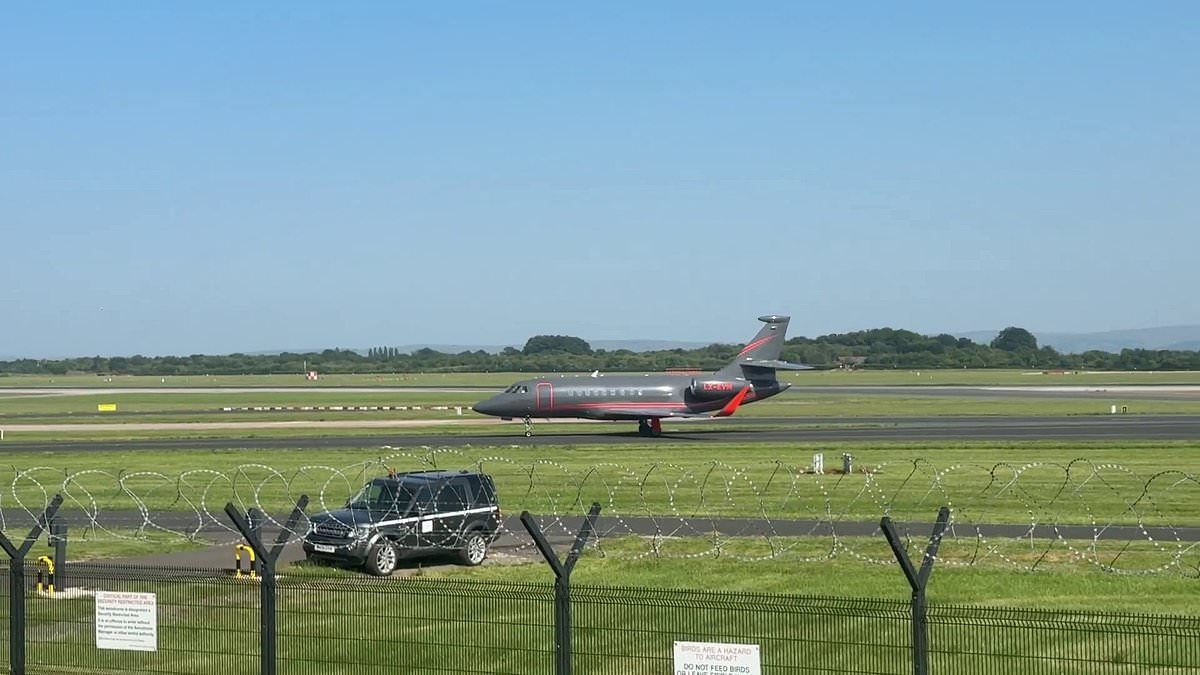 Florian Wirtz lands at Manchester Airport on private jet ahead of £116MILLION record-breaking switch to Liverpool - with move likely to be confirmed TOMORROW