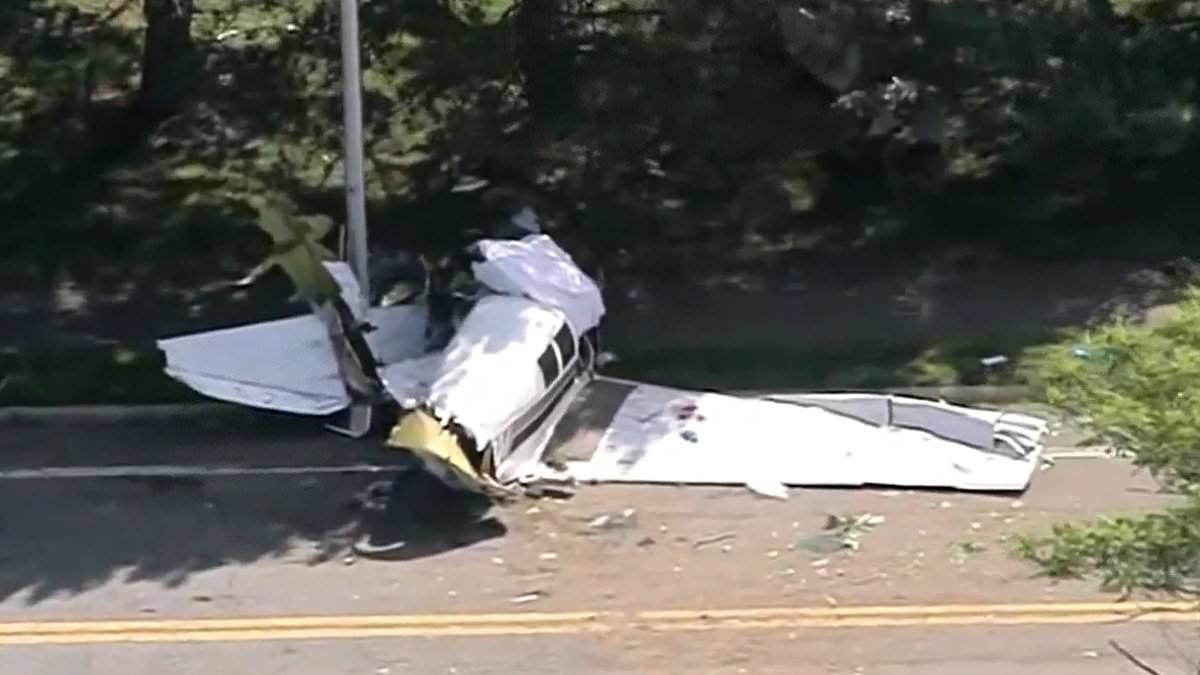 One dead and another rushed to hospital after small plane crashes on residential street outside Boston