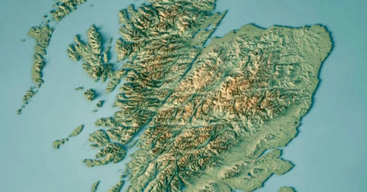 What is the giant scar that cuts across Scotland and is visible from space?