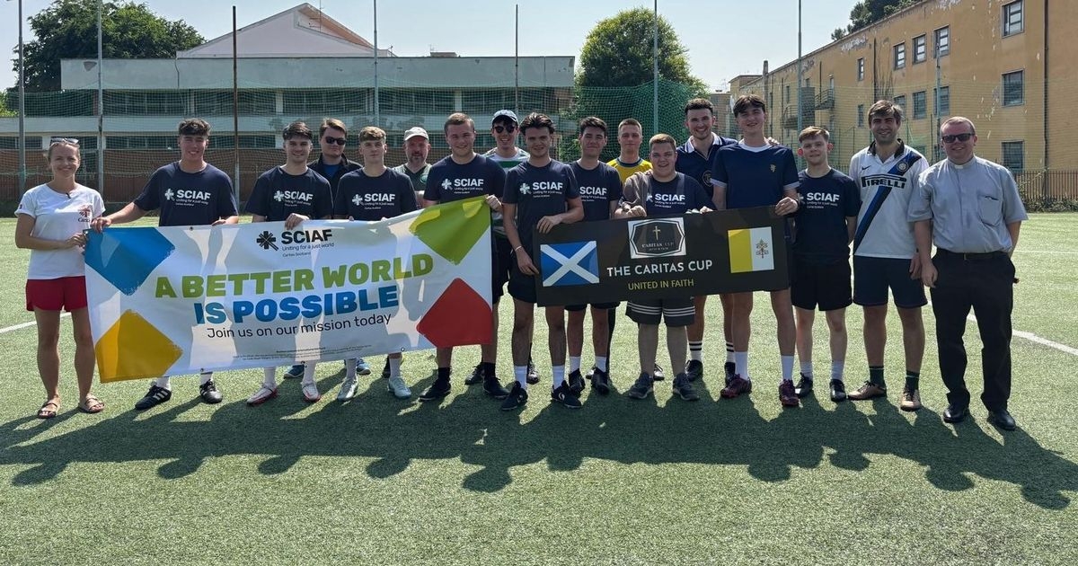 Airdrie friends spread love of football and God to the Vatican in Rome with The Caritas Cup