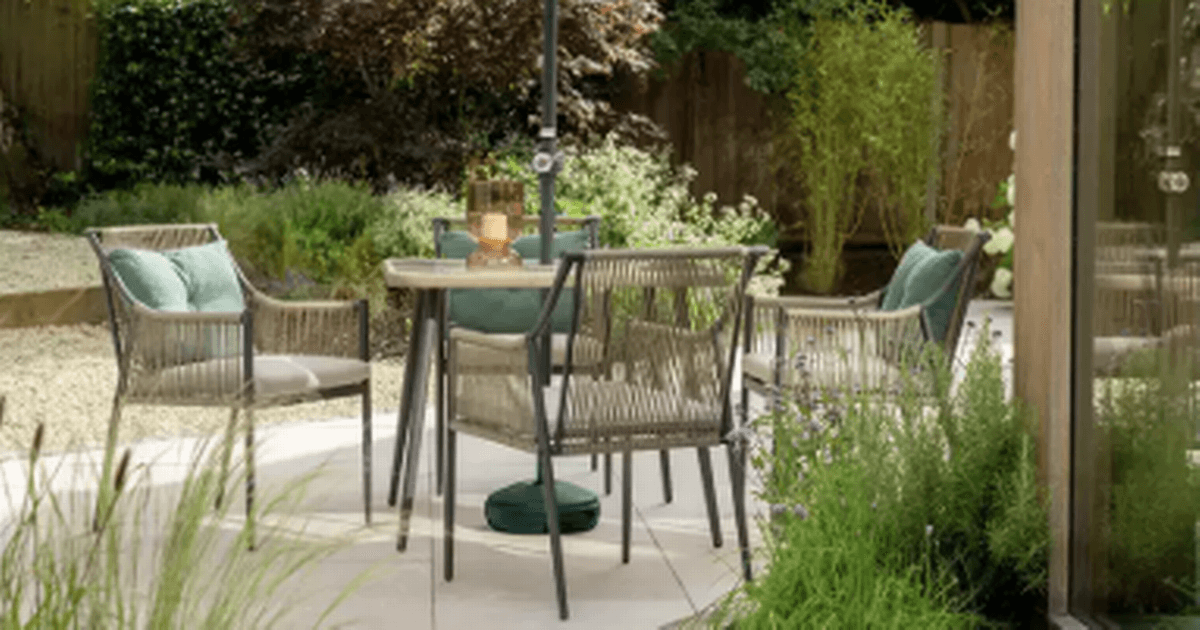 Argos knocks 50% off four-seater garden patio set with parasol