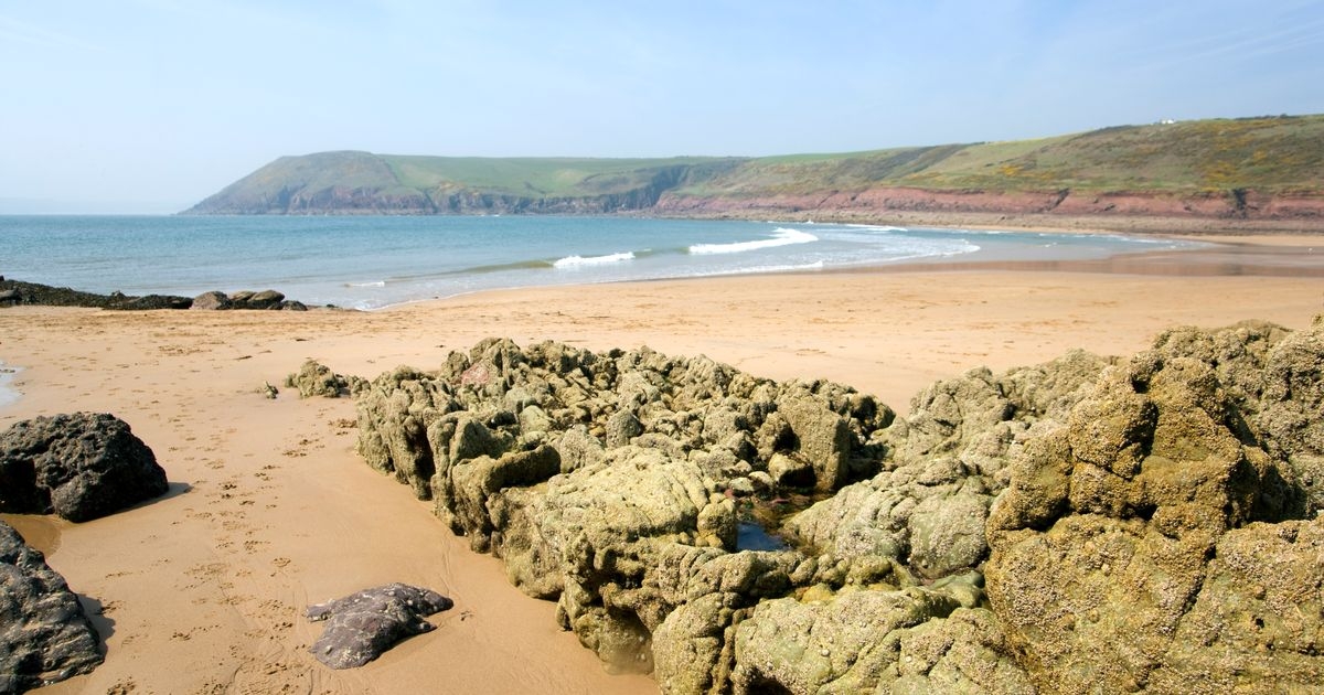Bucket-list beach with a stream running to the sea, a castle and surfers love it