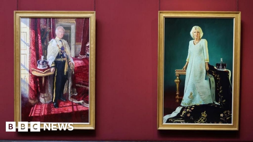 King and Queen unveil Coronation portraits at National Gallery