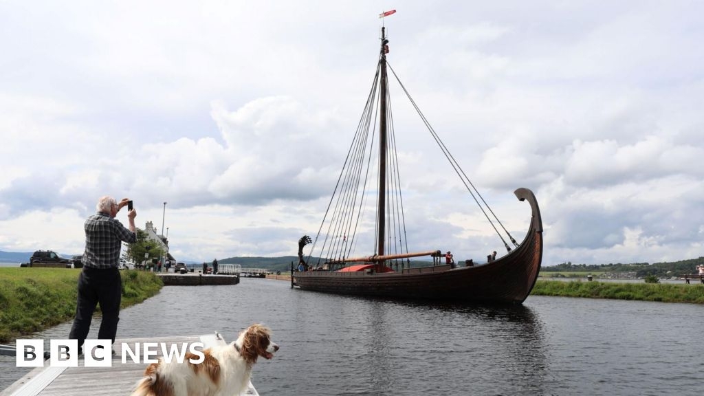 Viking ship moors in Inverness during major film shoot in Moray