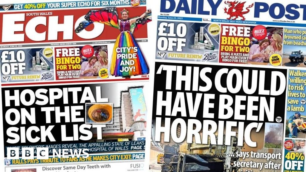 Wales' papers: Hospital disrepair and tunnel blaze visit