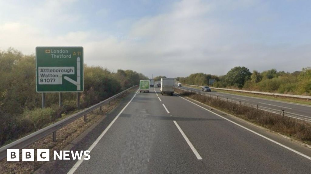 A11 crash near Snetterton causes partial closure