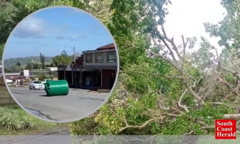 Watch: Wild weather sends JoJo tank rolling through KZN town