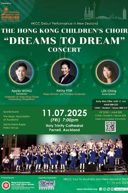 Debut In New Zealand: The Hong Kong Children's Choir 'Dreams To Dream' Concert