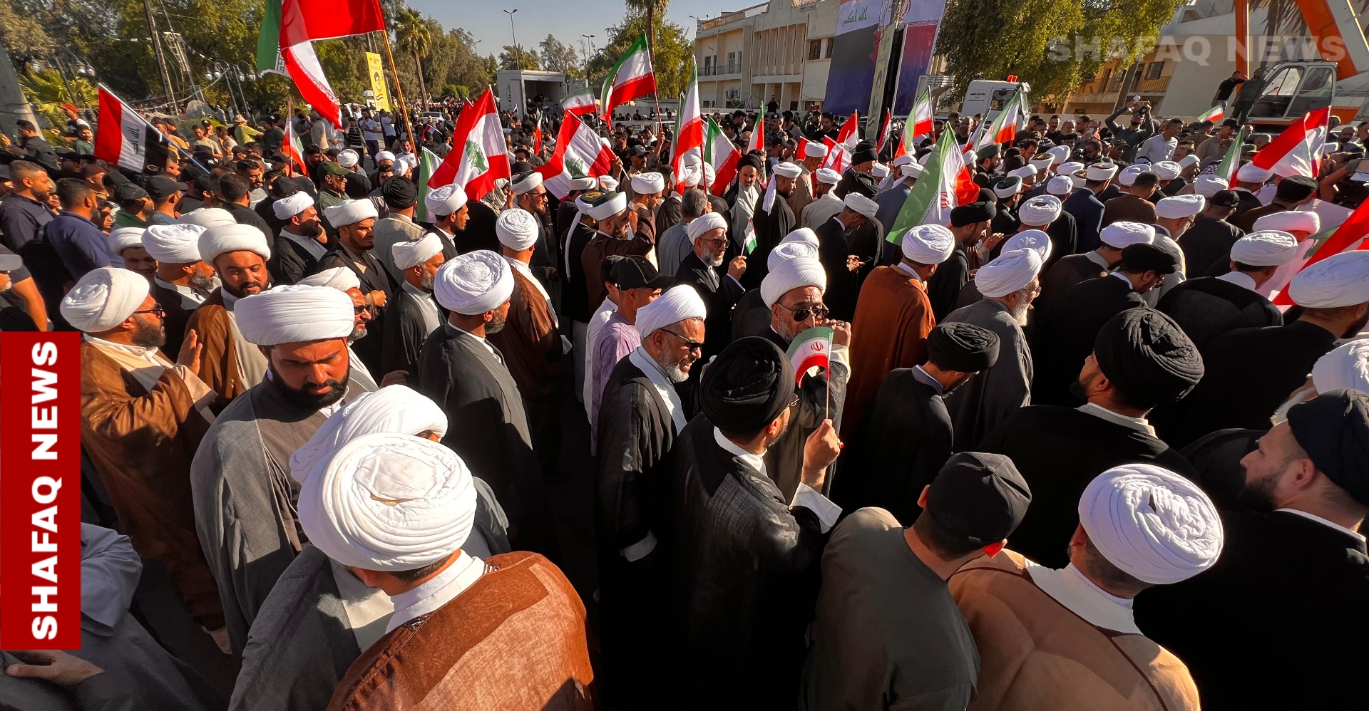 For Iran: PMF supporters protest in Iraq's al-Kadhimiya