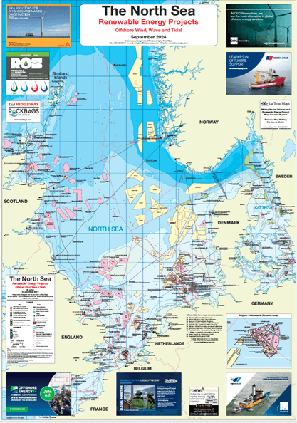North Sea Renewable Energy (Wind, Wave and Tidal) Projects Map 2025