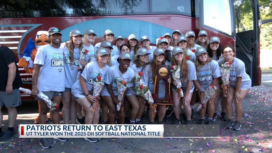 UT Tyler softball returns with 2025 DII National Championship trophy