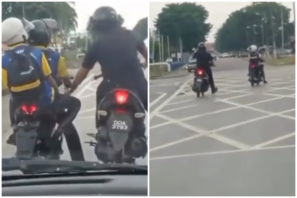 Mersing cops confirm man in viral video stopping teens' bike was on-duty officer acting on traffic violations (VIDEO)