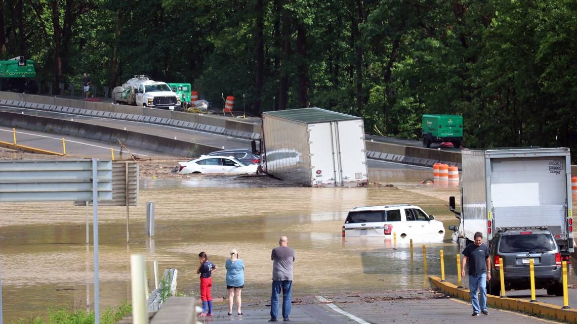 Flooding forces I-40 to close in NC near Tennessee state line. Here's detour info