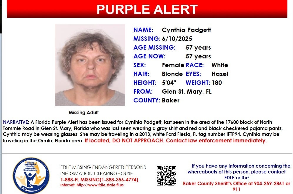 Purple Alert issued for missing Florida woman. Here's what it means and how you can help