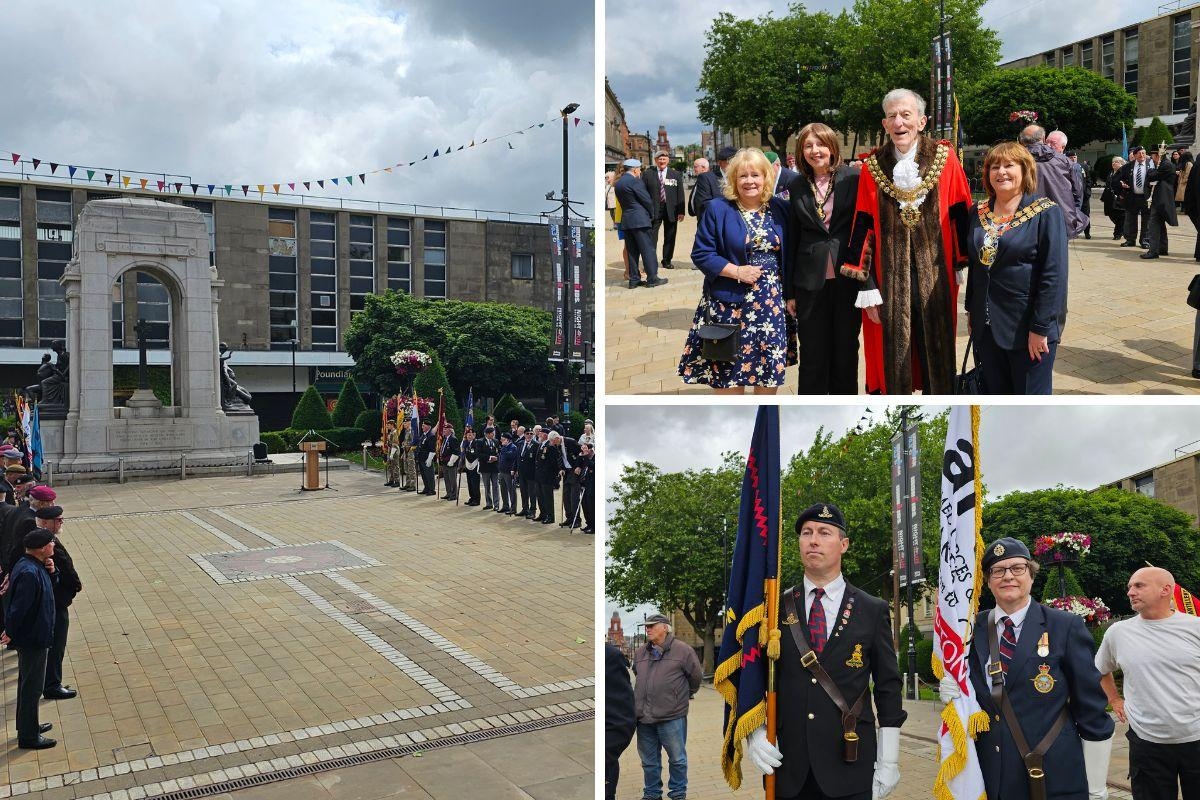 'They will never be forgotten': Armed forces flag raised above town hall