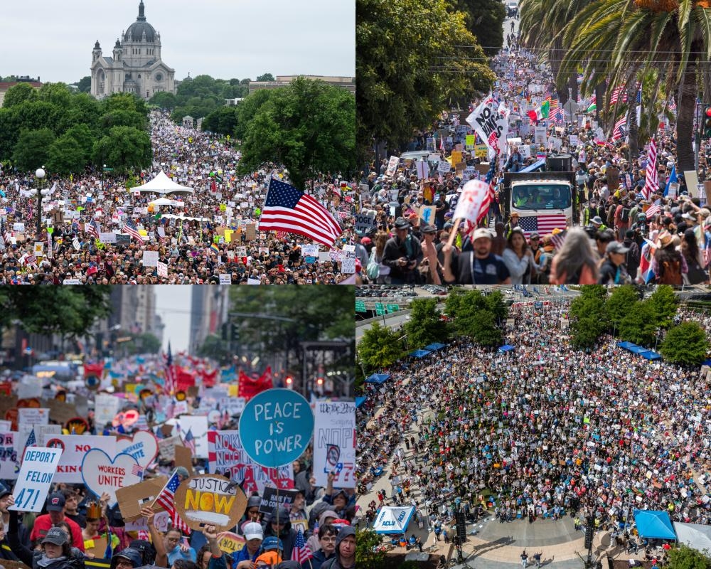 Were the No Kings protests the largest single-day demonstration in American history?