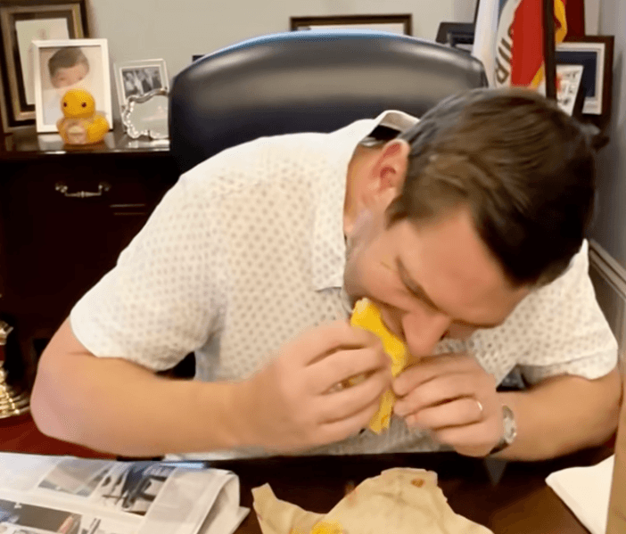 Rep. Eric Swalwell Inspires MAGA Tizzy Fit By... Eating A Taco