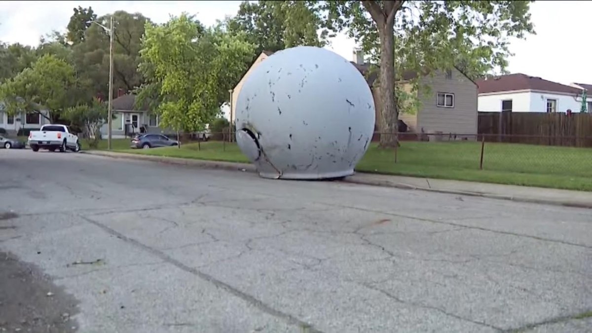 Watch: Severe weather drops mysterious dome on Indianapolis road