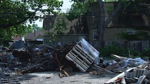 Cleanup begins for fire pile, an eyesore that sat untouched for 8 months