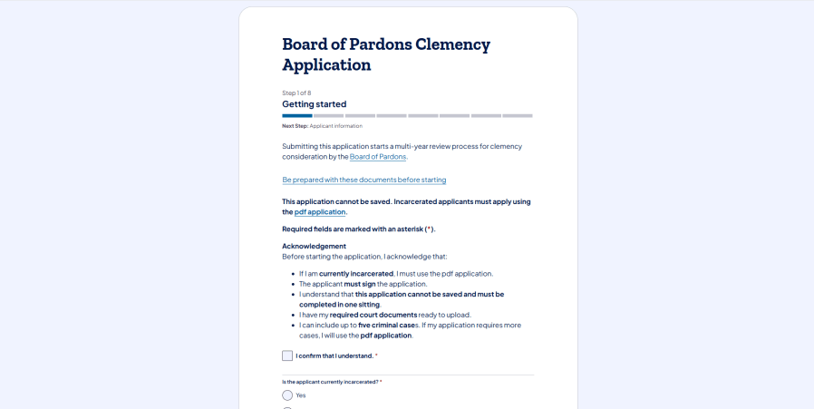 Pennsylvania launches online pardon application