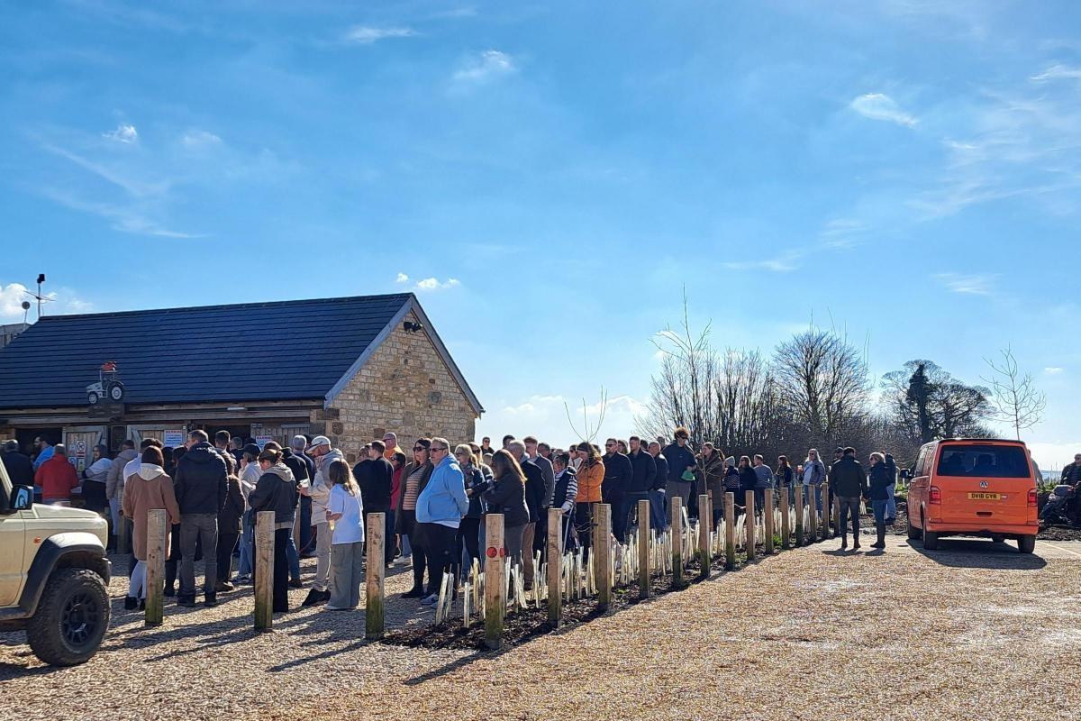 Fans queue for more than an hour for reopening of Jeremy Clarkson's farm shop