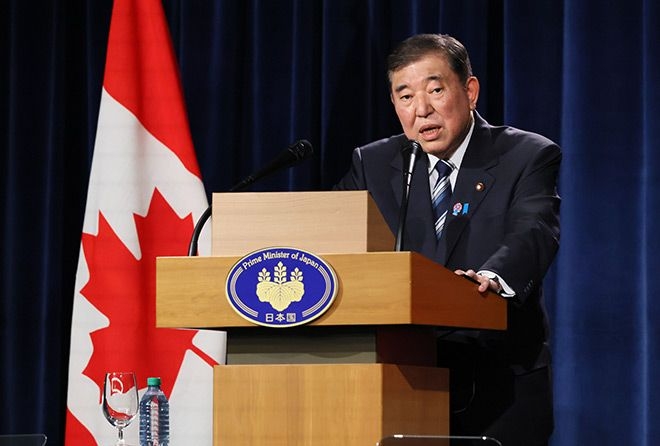 Ishiba leaves G-7 summit with Upper House election on mind