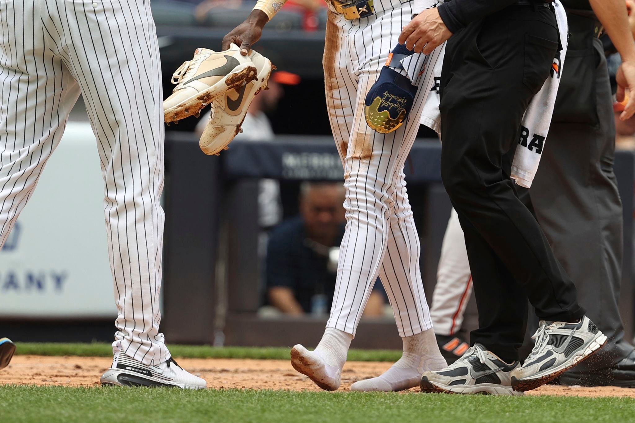 Shoeless Jazz Chisholm Jr. crosses plate for Yankees, a century after Shoeless Joe Jackson