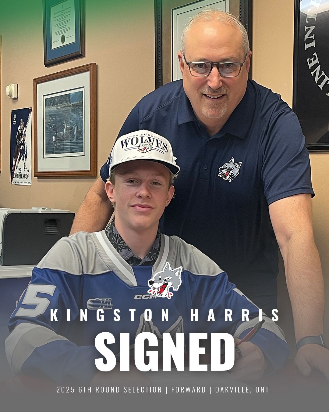 Kingston Harris commits to Sudbury Wolves