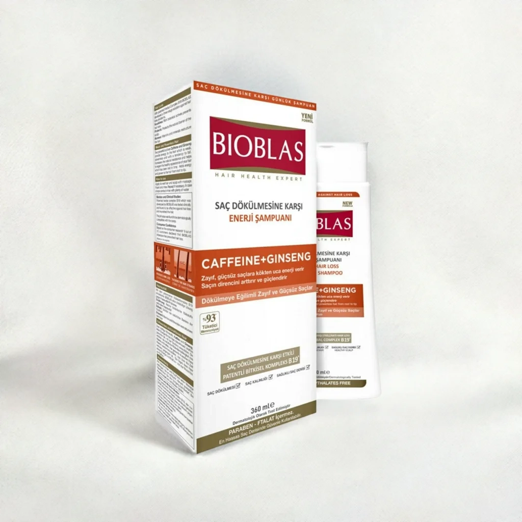 Bioblas Caffeine & Ginseng Shampoo 360ml – Anti-Hair Loss Formula