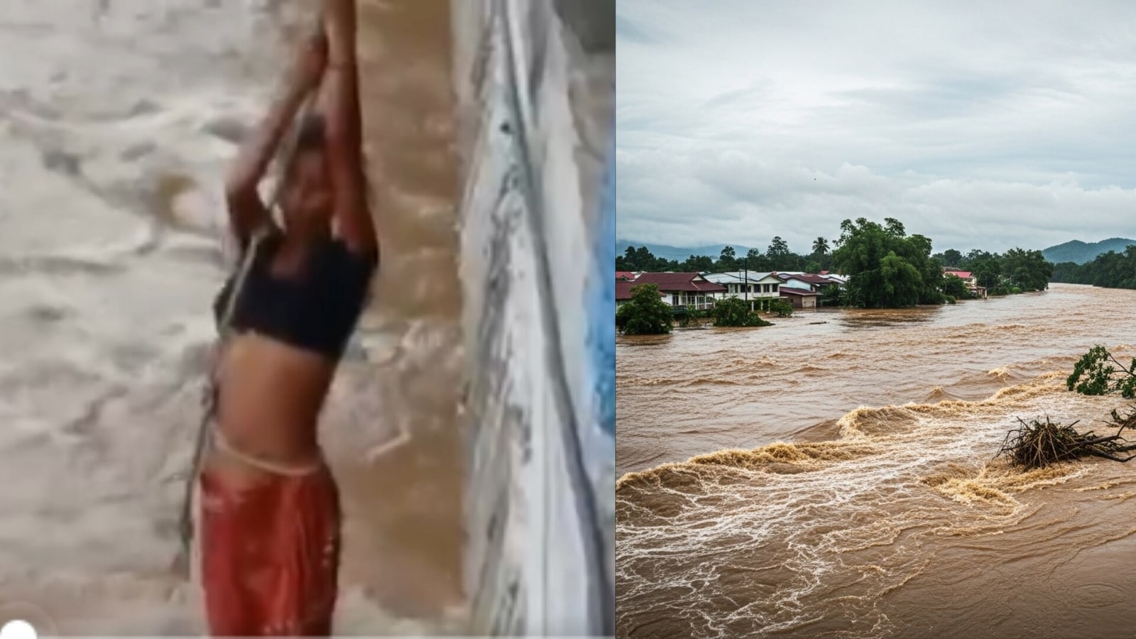 Chilling video! NDRF team, locals rescue woman from swollen river using rope in Bihar's Gaya