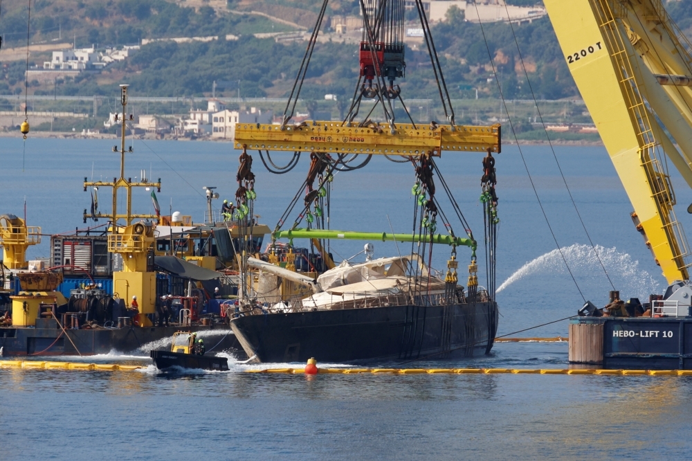 Sunken superyacht Bayesian raised from sea 10 months after drowning of tech tycoon Mike Lynch, daughter