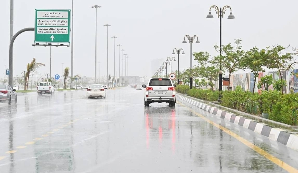 هطول أمطار متفرقة على جازان