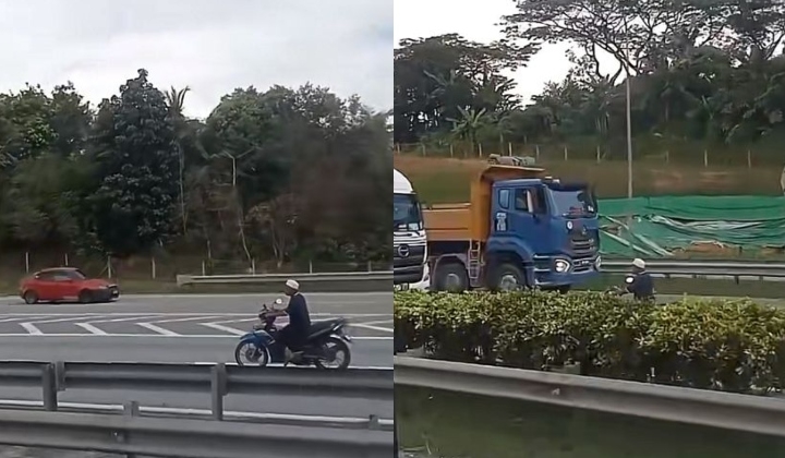 80-Year-Old Man Spotted Riding Motorcycle Against Traffic On Johor Highway